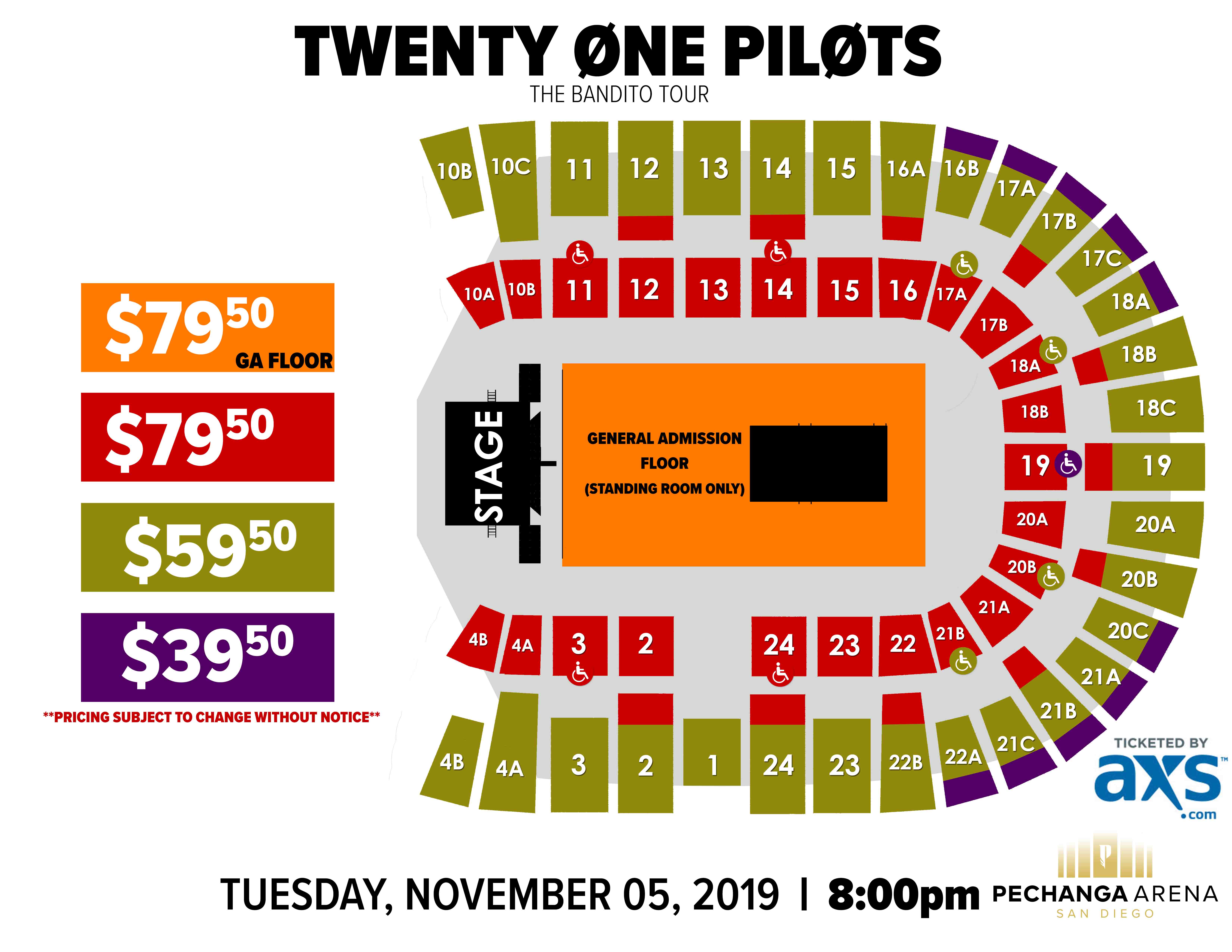 Us Bank Arena Seating Chart Twenty One Pilots