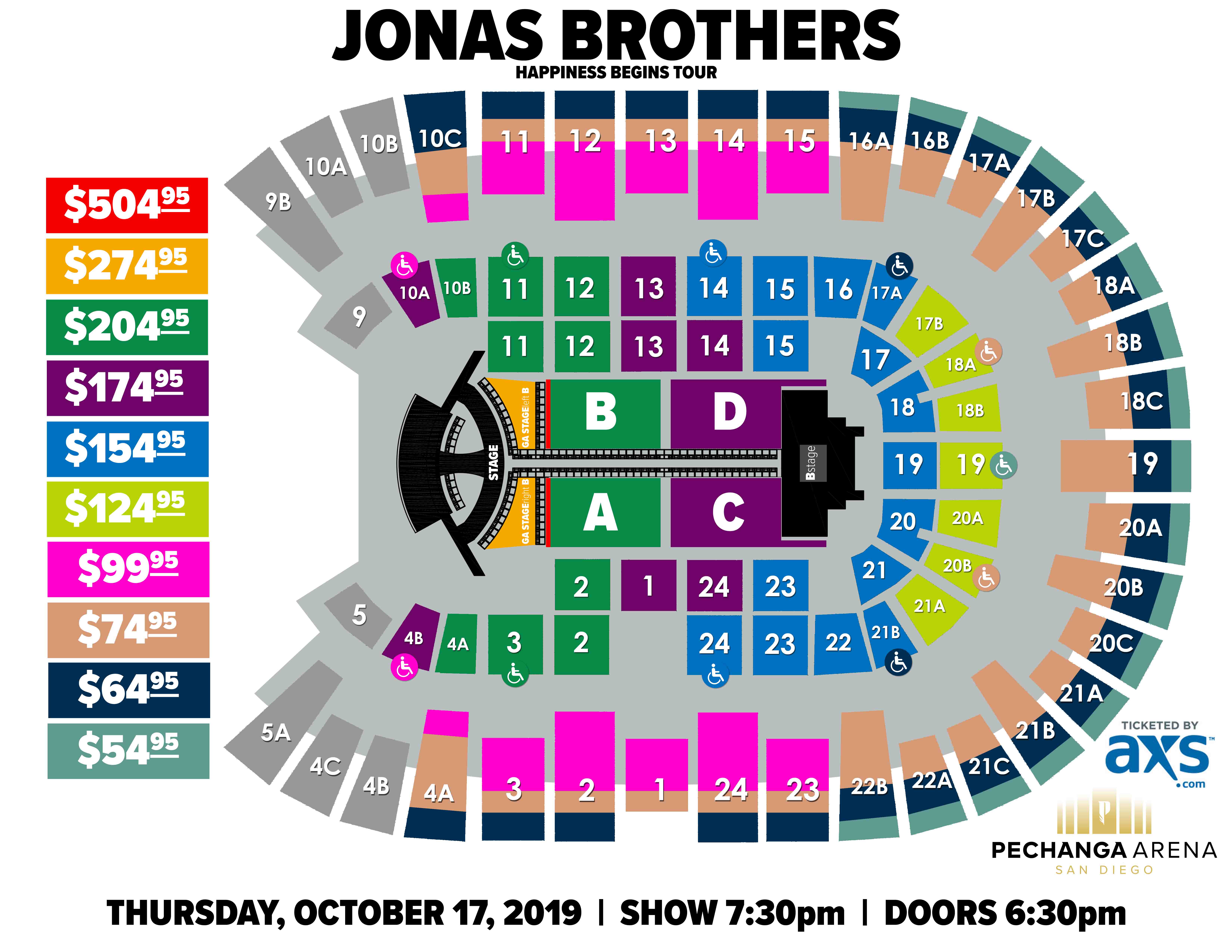 Jonas Brother Seating Chart