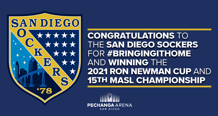 Congratulations to the San Diego Sockers for winning the 2021 Ron Newman Cup and 15th MASL Championship