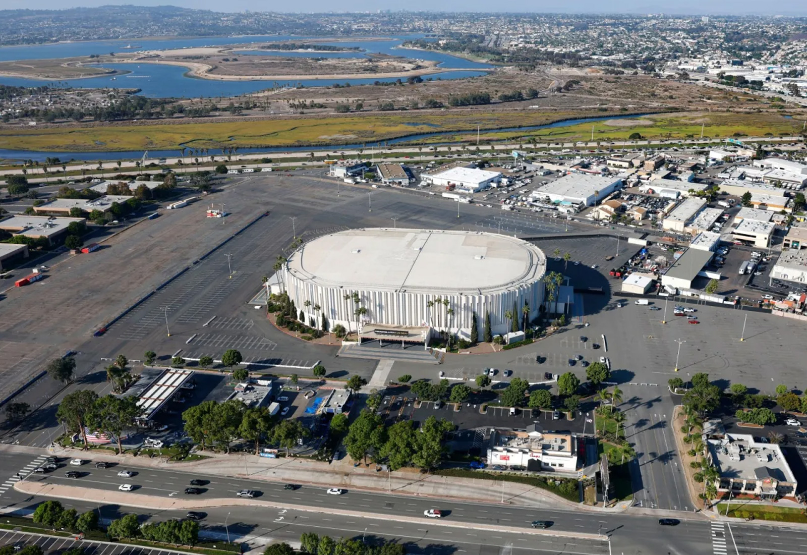 aerial photo of pechanga arena san diego